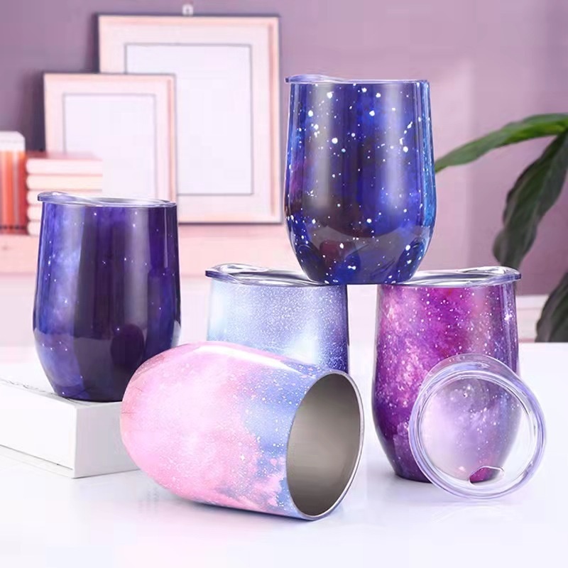 Wholesale 12oz Custom logo Stainless Steel 304 Egg Mugs Tumbler Travel Insulated Beer Tea Coffee Thermo Mug Cup with Lid