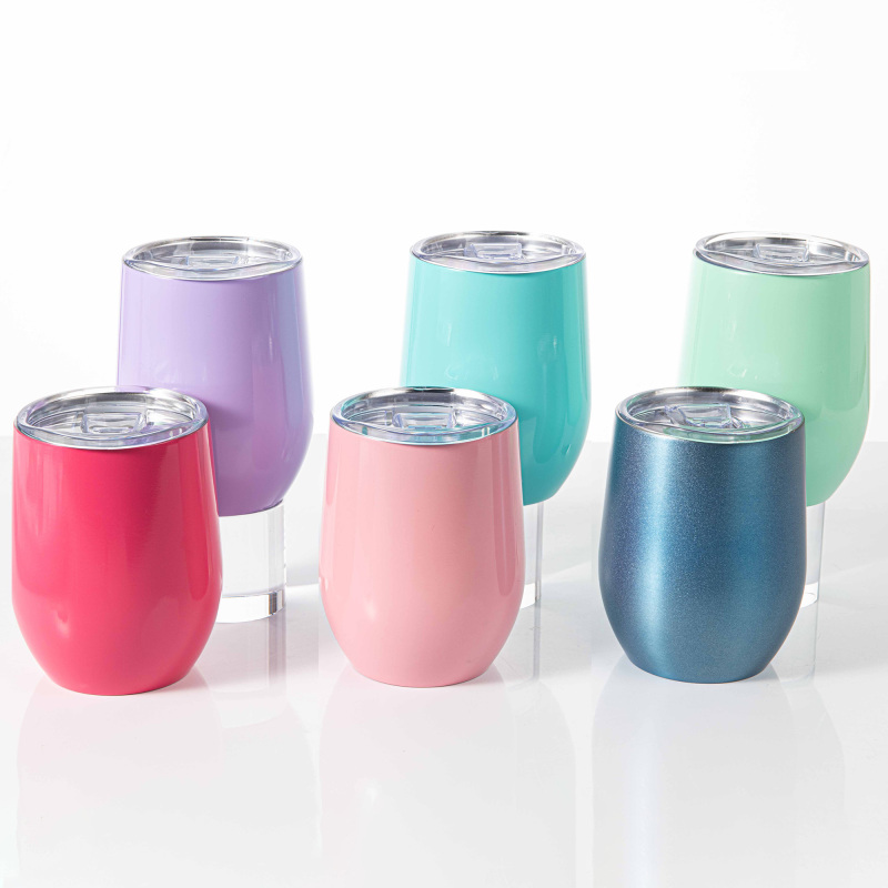 Wholesale Sale  Tumbler 12oz Stainless Steel Metal Lid  Mug Wine Cups Tumblers Swig Mug