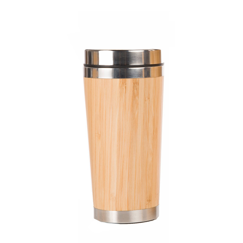 Outdoor Eco Friendly Double-Walled Bamboo Water Bottle Stainless Steel Water Bottle Thermos Bottle