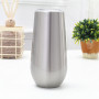 Wine Glass Champagne Flutes 6oz clear Tumblers with Lid and Straw Wholesale Wine Tumbler Mug Vacuum Glass Egg Shaped Cup