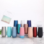 Wine Glass Champagne Flutes 6oz clear Tumblers with Lid and Straw Wholesale Wine Tumbler Mug Vacuum Glass Egg Shaped Cup