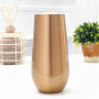 Wine Glass Champagne Flutes 6oz clear Tumblers with Lid and Straw Wholesale Wine Tumbler Mug Vacuum Glass Egg Shaped Cup