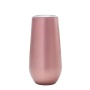 Wine Glass Champagne Flutes 6oz clear Tumblers with Lid and Straw Wholesale Wine Tumbler Mug Vacuum Glass Egg Shaped Cup