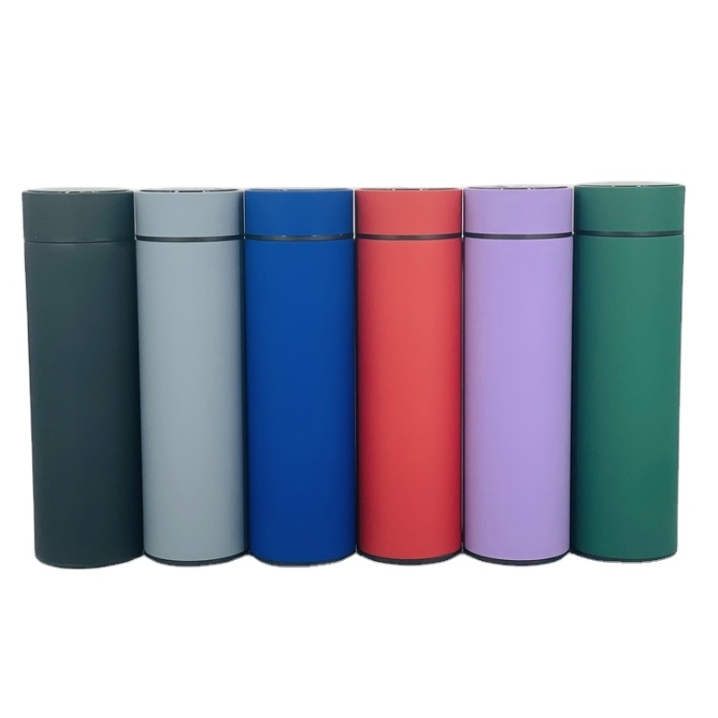 High Quality Custom Logo 500ml Smart Water Bottle Double Wall Stainless Steel Insulated Rubber Coated Smart Bottle