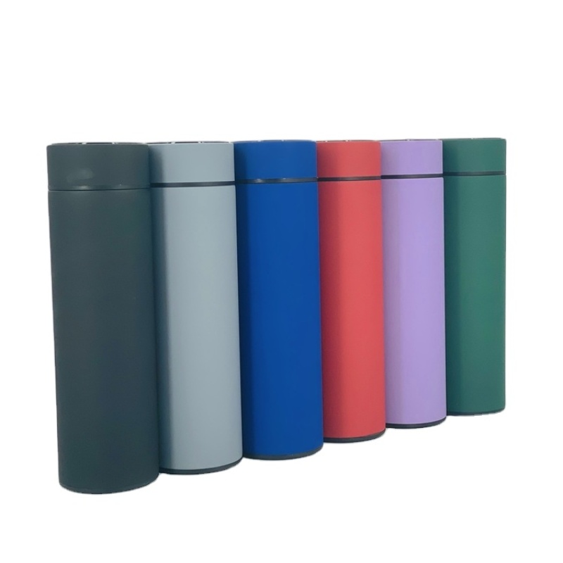 High Quality Custom Logo 500ml Smart Water Bottle Double Wall Stainless Steel Insulated Rubber Coated Smart Bottle
