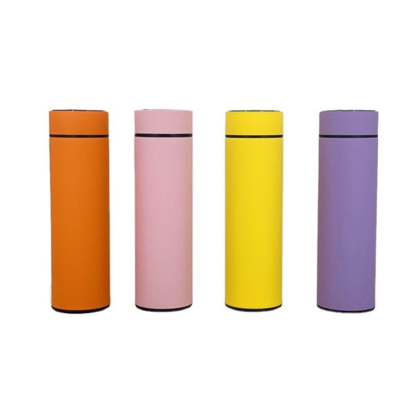 High Quality Logo Customizable 500ml Smart Water Bottle Stainless Steel Rubber Coated Outdoor Temperature Smart Water Bottle