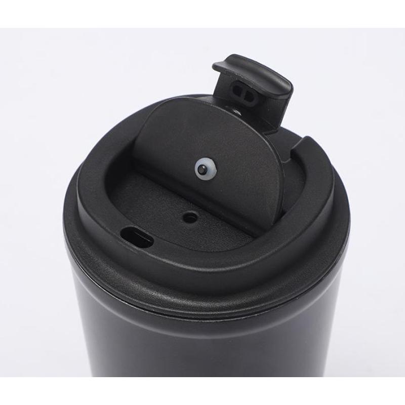 Wholesale High Quality 500ml Custom Logo Matte Black Coffee Cup Stainless Steel Insulated Leakproof Coffee And Tea Cups