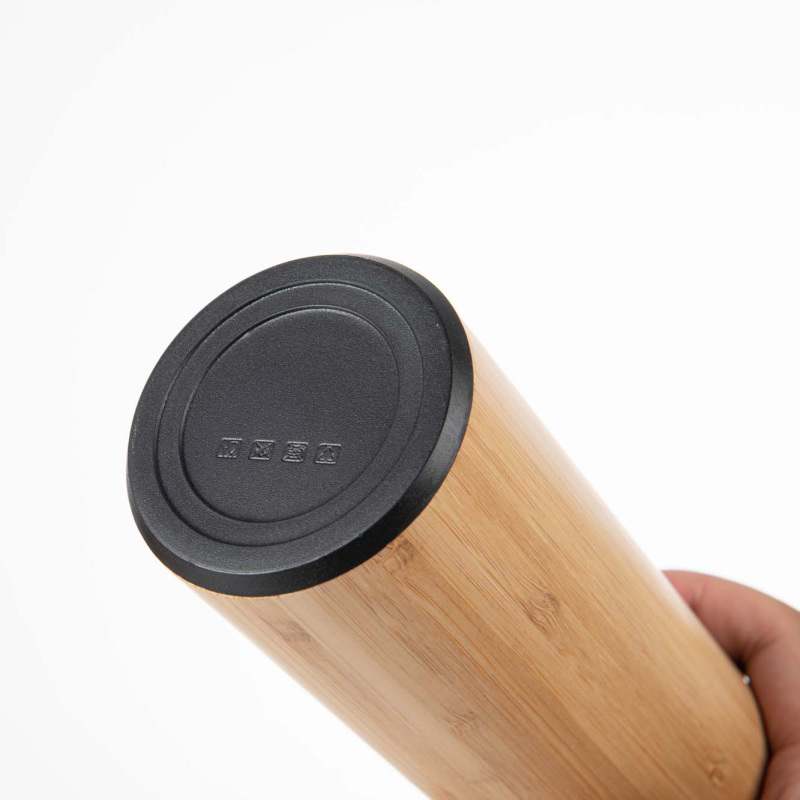 High Quality Bamboo Vacuum Cup Insulated Bamboo Thermos Water Bottle Portable Bamboo Mugs with Handle