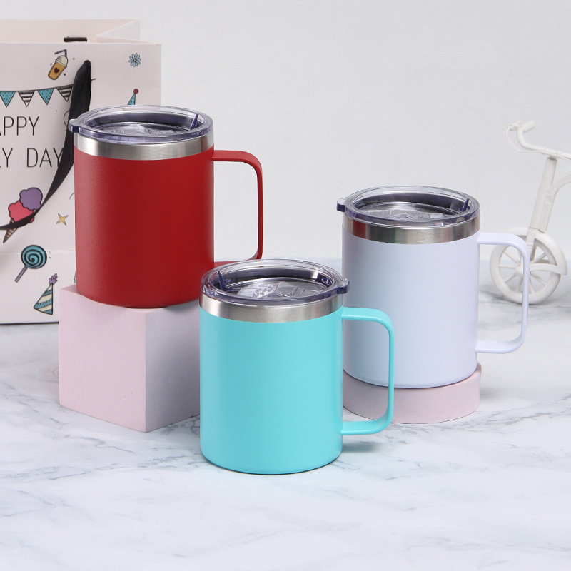 Wholesale 12oz 14oz 20oz Insulated Coffee Mug Stainless Steel Double Wall Thermos Travel Car Beer Mug Vacuum Tumbler with Handle