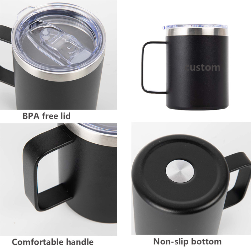 Wholesale 12oz 14oz 20oz Insulated Coffee Mug Stainless Steel Double Wall Thermos Travel Car Beer Mug Vacuum Tumbler with Handle
