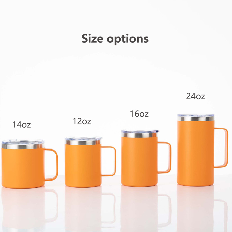 Wholesale 12oz 14oz 20oz Insulated Coffee Mug Stainless Steel Double Wall Thermos Travel Car Beer Mug Vacuum Tumbler with Handle