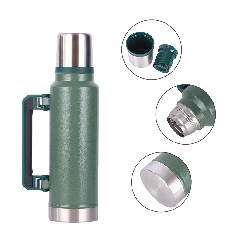Wholesale 1000ml 1400ml 1900ml Wide Mouth Insulated Travel Flasks Stainless Steel Thermos Water Bottles With Leakproof Lids