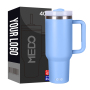 Wholesale Custom Logo Print Powder Coated Double Wall Stainless Steel 40OZ Travel Mug Insulated 40z Tumbler With Handle