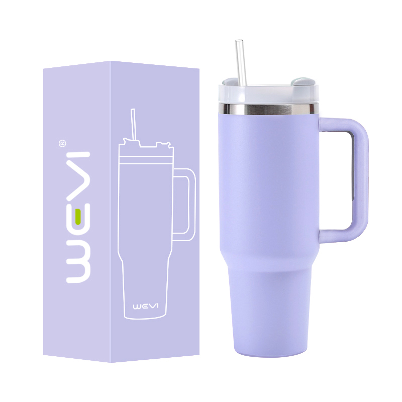 WeVi 40oz Double Wall Stainless Steel Vacuum Insulated Travel Tumbler Cups With Handle