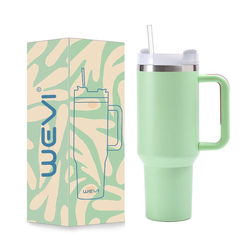 WeVi 40oz Double Wall Stainless Steel Vacuum Insulated Travel Tumbler Cups With Handle