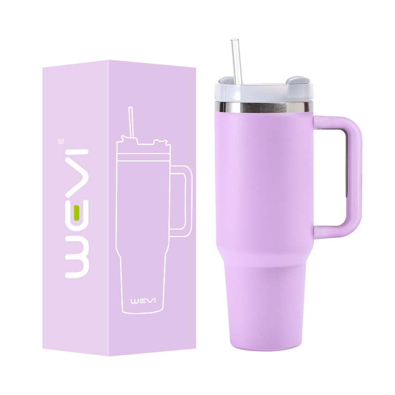WeVi 40oz Double Wall Stainless Steel Vacuum Insulated Travel Tumbler Cups With Handle