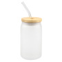 DIY Sublimation Blank 12 oz 350 ml 16 oz Gift Promotional Cola Glass Tumbler Cup Can Mugs with Bamboo Lid and Straw