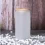 DIY Sublimation Blank 12 oz 16 oz 25 oz Gift Promotional Cola Glass Straight Tumbler Cup Can Mugs with Bamboo Lid and Straw