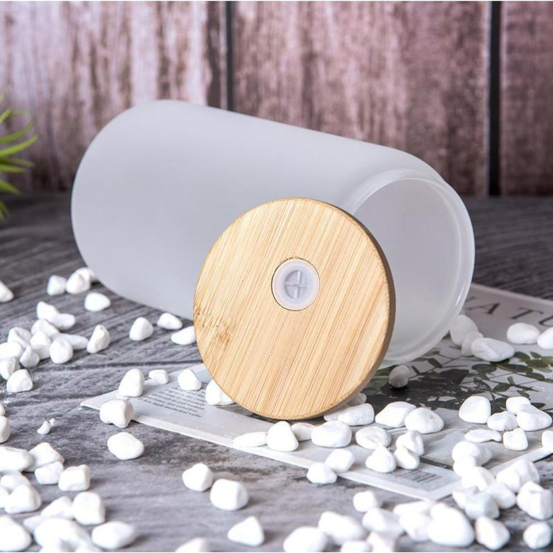 DIY Sublimation Blank 12 oz 16 oz 25 oz Gift Promotional Cola Glass Straight Tumbler Cup Can Mugs with Bamboo Lid and Straw