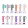 Wholesale 40oz Tumbler Custom Logo Double Wall Stainless Steel Powder Coated Vacuum Reusable Travel Tumblers With Lid and Straw