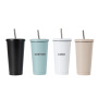 Laser Engraving LOGO Tumbler Cups Wholesale Luxury Stainless Steel Coffee Cups with Lids and Straws