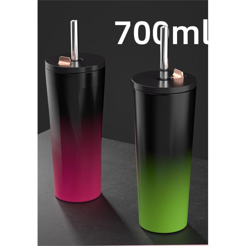 High Quality Custom Logo 700ml Diamond Tumblers Wholesale Bulk Double Wall Stainless Steel Insulated Tumbler With Straw