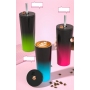 High Quality Custom Logo 700ml Diamond Tumblers Wholesale Bulk Double Wall Stainless Steel Insulated Tumbler With Straw