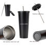 Laser Engraving LOGO Tumbler Cups 750ml Wholesale Luxury Stainless Steel Coffee Cups with Lids and Straws