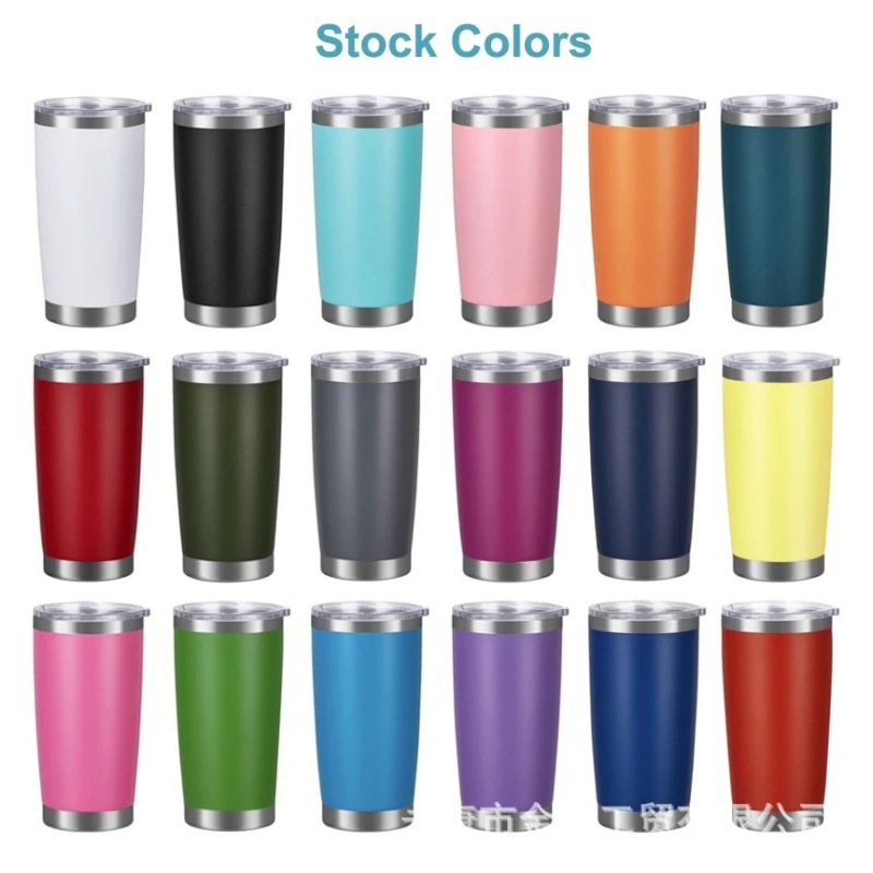 Wholesale Powder Coated Metal Stainless Steel Double Wall Insulated Vacuum Cup Coffee Tumblers Travel Mugs