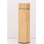 High Quality 450ml 500ml Bamboo Water Bottle Sport Straight Double Wall Insulated 18/8 Stainless Steel Temperature Water Bottle