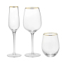 Custom logo Whiskey Juice Wine Crystal Glass Cups with Gold Rim
