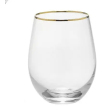 Golden edge elliptical glass
