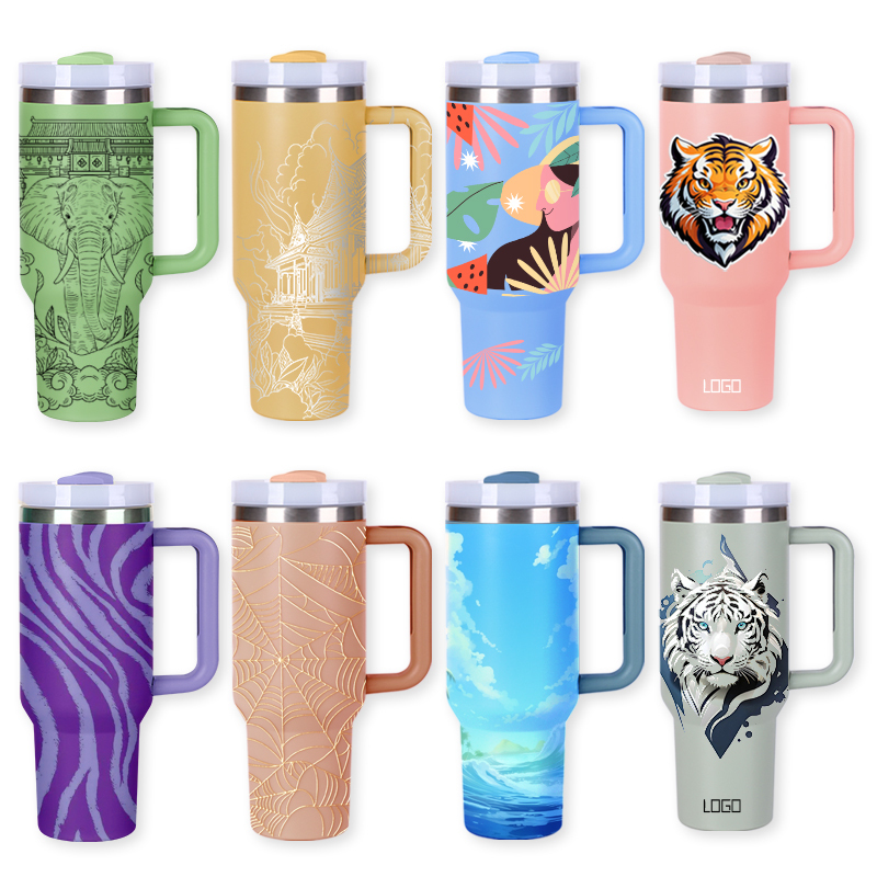 Wholesale 40oz Stainless Steel Water Bottle with Handle -Vacuum Insulated Tumbler for Iced Tea and Coffee