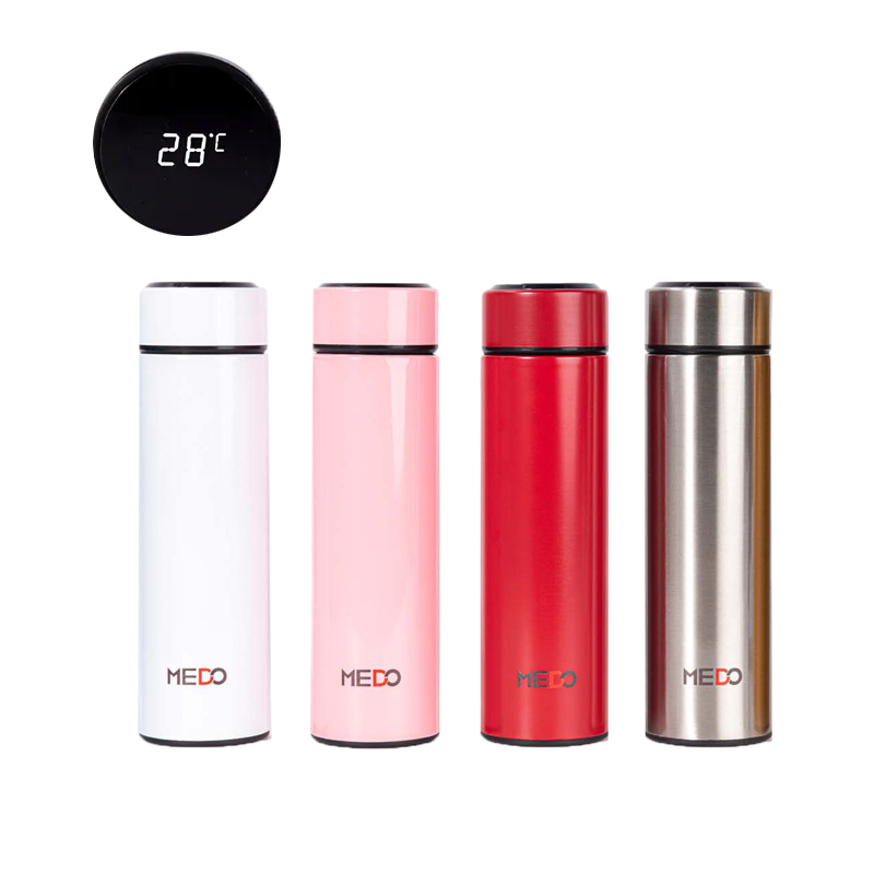 Wholesale Screen Insulated Thermal LED Stainless Steel Temperature Digital Display Smart Thermos Water Bottle with Custom logo