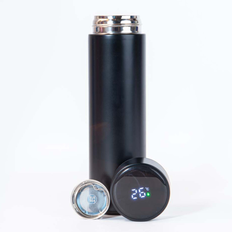 Wholesale Screen Insulated Thermal LED Stainless Steel Temperature Digital Display Smart Thermos Water Bottle with Custom logo