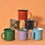 Wholesale Hot Sale Christmas Custom Logo 350ml Enamel Mug Metal Steel Camping Mug Enamel Mug With Coffee Milk