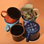 Wholesale Hot Sale Christmas Custom Logo 350ml Enamel Mug Metal Steel Camping Mug Enamel Mug With Coffee Milk