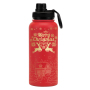 Christmas 18oz 32oz Sublimation Double Wall Stainless Steel Sports Water Bottle 2in1 Drinking Lid Silicone Bottom for Heat Press