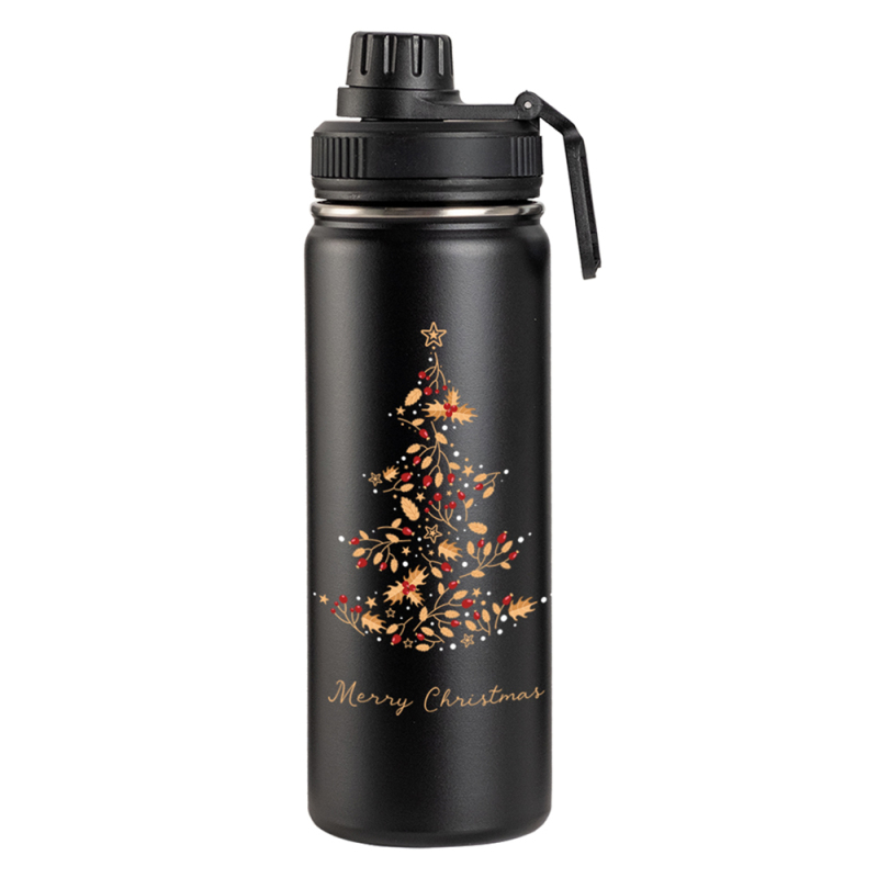 Christmas 18oz 32oz Sublimation Double Wall Stainless Steel Sports Water Bottle 2in1 Drinking Lid Silicone Bottom for Heat Press