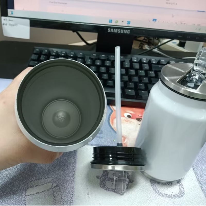 DIY Sublimation Blank Custom 12 oz 17 oz Stainless Steel Soda Can Style Custom Tumbler With Straw Cola Can