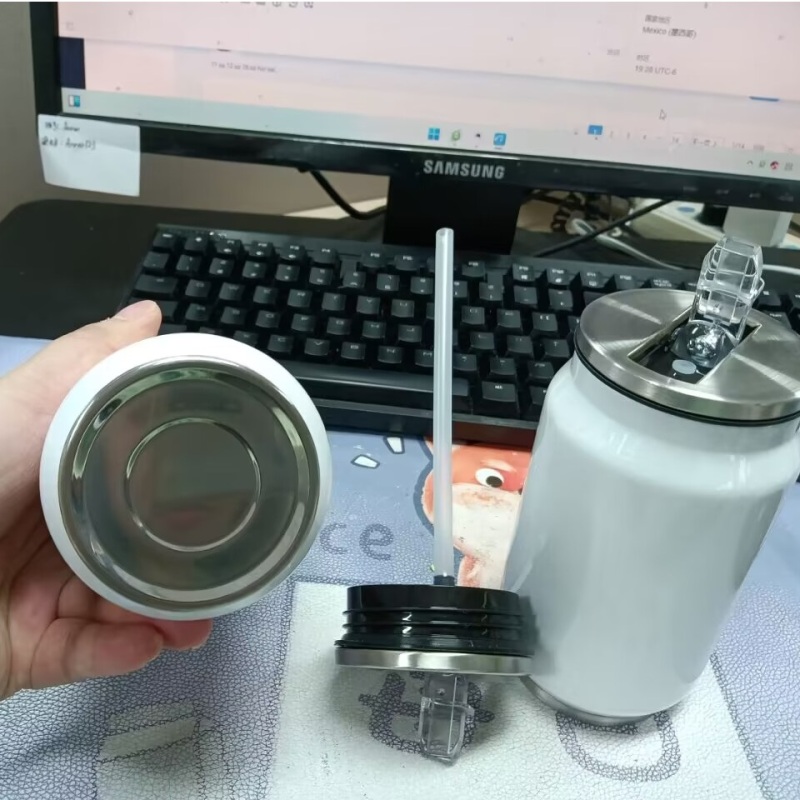 DIY Sublimation Blank Custom 12 oz 17 oz Stainless Steel Soda Can Style Custom Tumbler With Straw Cola Can