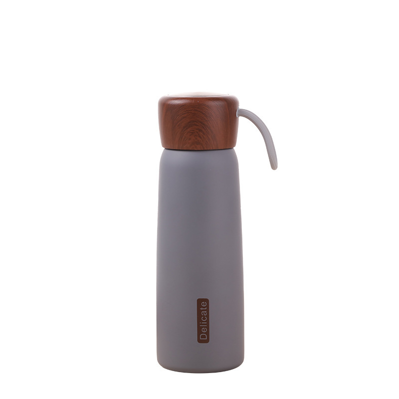 Wholesale High Quality Vacuum Flask Wooden Water Bottle 400ml500ml 18/8 Stainless Steel Water Bottle with Rope