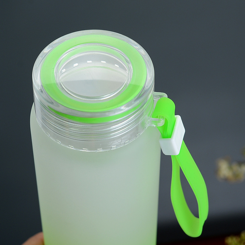 DIY Transparent Frosted Blank Sublimation Tumbler 550ML Gradient Color Glass Frosted Water Bottle