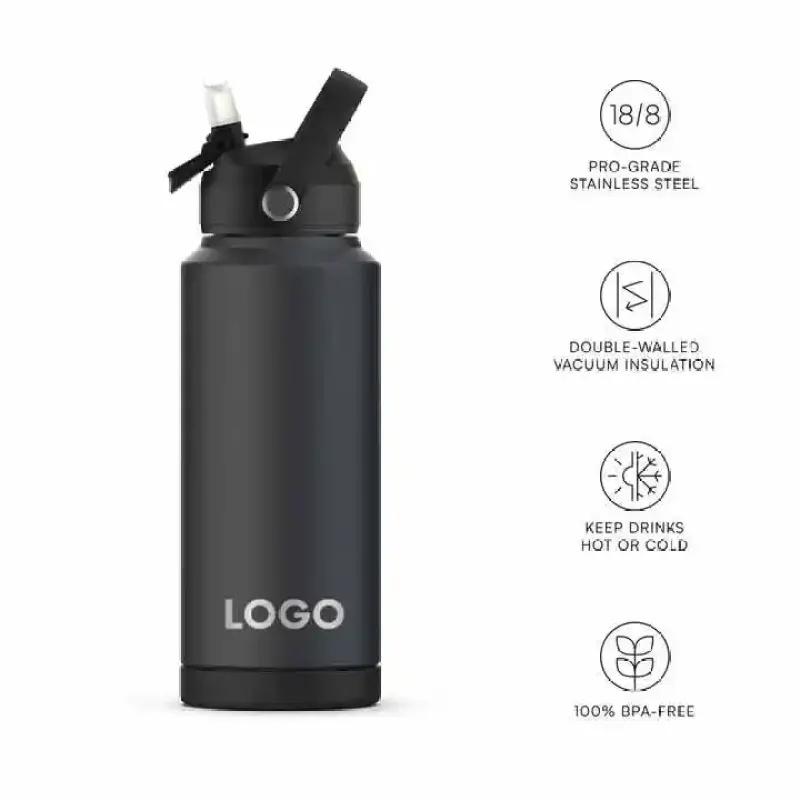 Customized Logo 32 Oz Double-Walled Insulated Stainless Steel Gym Sport Bottle New Sports Water Flask Leakproof Feature Metal