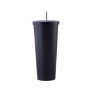 Metal Straw 500ml 750ml White Mugs Wholesale Stainless Steel Double Wall Insulated Matte Paint Coated Valentines Day Mug