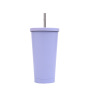 Metal Straw 500ml 750ml White Mugs Wholesale Stainless Steel Double Wall Insulated Matte Paint Coated Valentines Day Mug