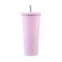 Metal Straw 500ml 750ml White Mugs Wholesale Stainless Steel Double Wall Insulated Matte Paint Coated Valentines Day Mug