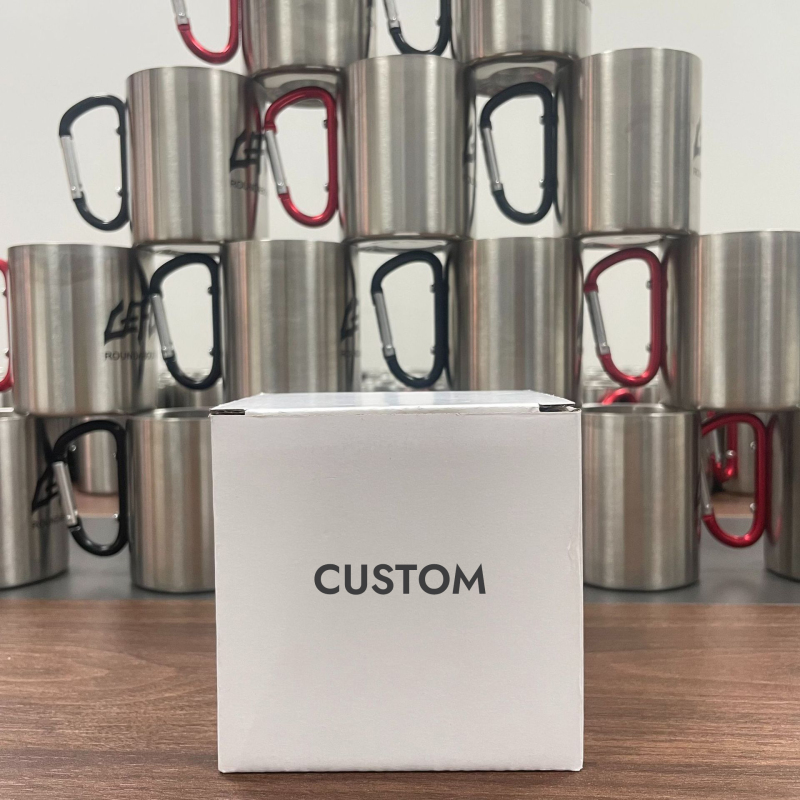 200ml 300ml Outdoor Camping Travel Portable Stainless Steel Coffee Cup Double Walled Carabiner Mug with Handle