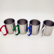 sliver mugs with different carabiner