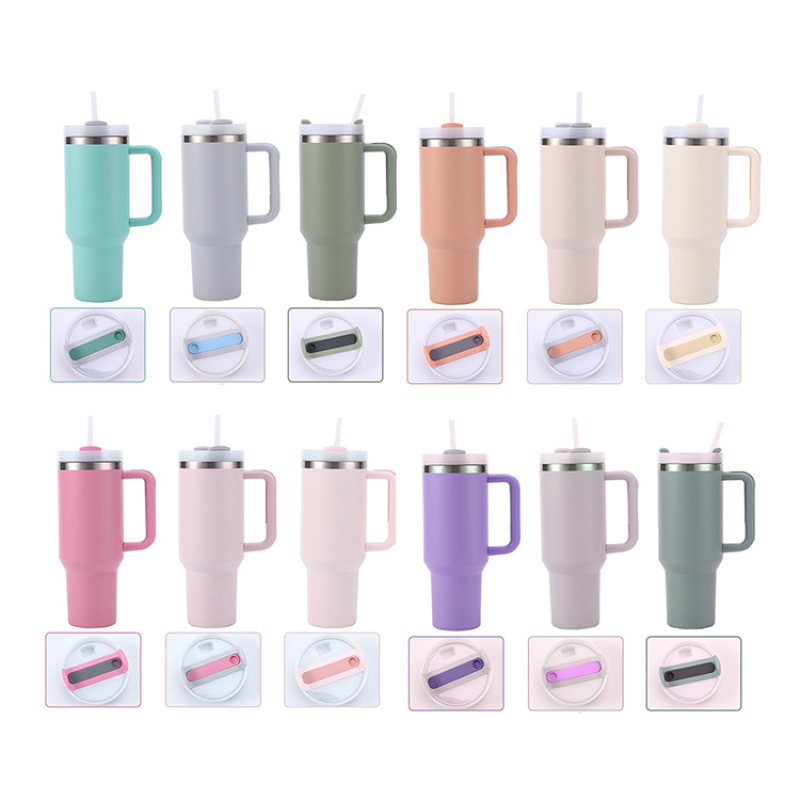 Wholesale High Quality 40oz Travel Tumblers Double Wall Stainless Steel Powder Coated Vacuum Custom Coffee Tumbler With Lid